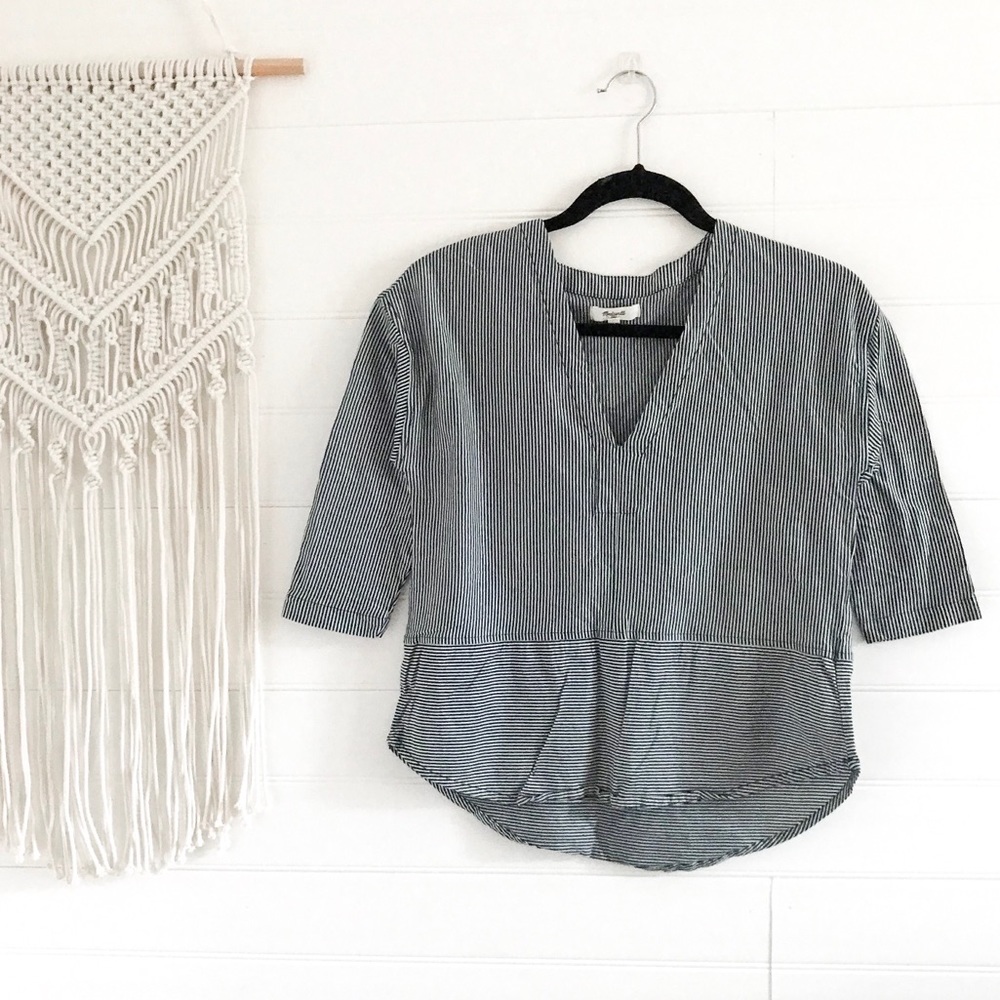 Madewell Striped V-Neck Top